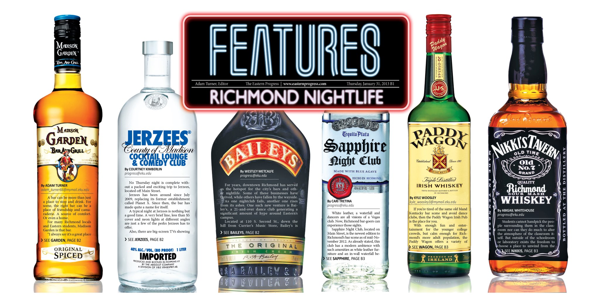 The Eastern Progress Richmond Nightlife Features page from January 31, 2013